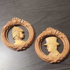 Vintage Carved Wall Plaques